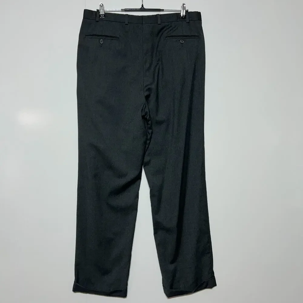 Lauren Ralph‎ Lauren Dress Pants Mens 36x32 Gray Wool Pleated Cuffed